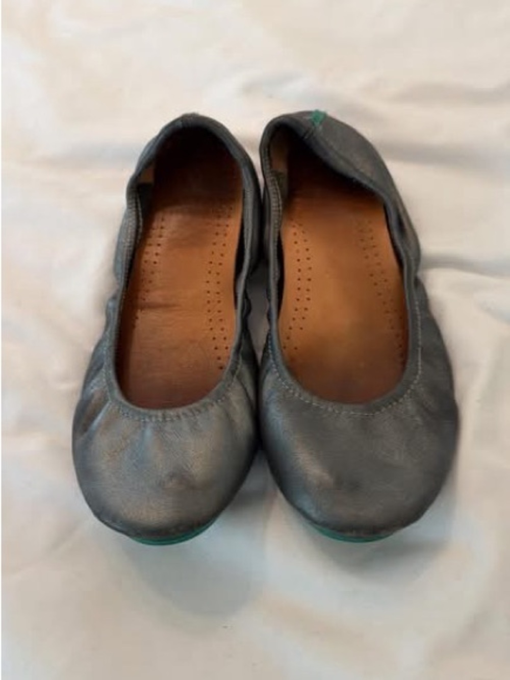 Tieks Metallic Pewter Leather Ballet Flats